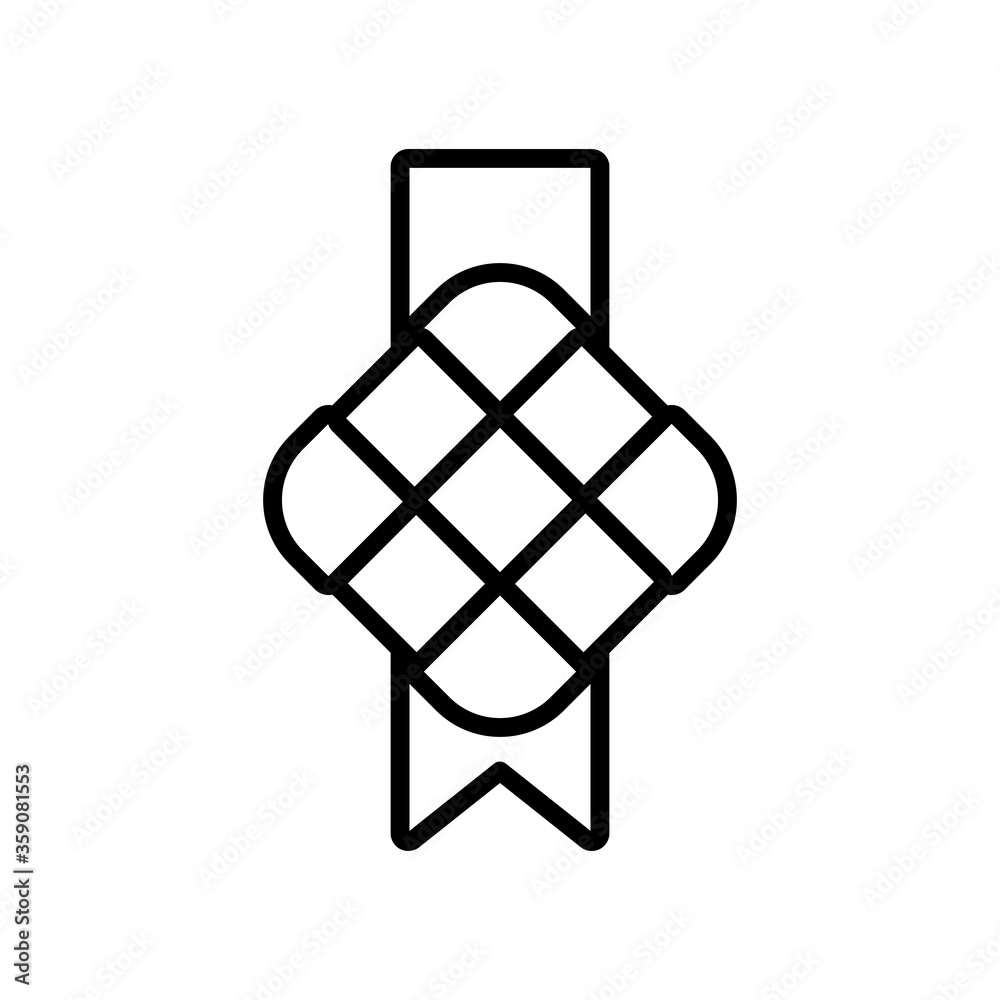 islamic ribbon decoration line style icon