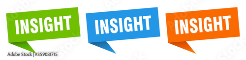 insight banner. insight speech bubble label set. insight sign