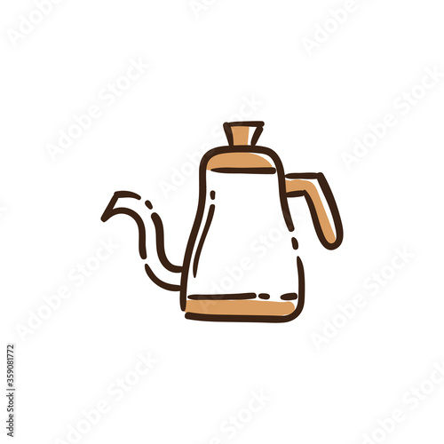 Coffee jar, cafeteria and coffee shop doodle icon. Hand drawn illustration.