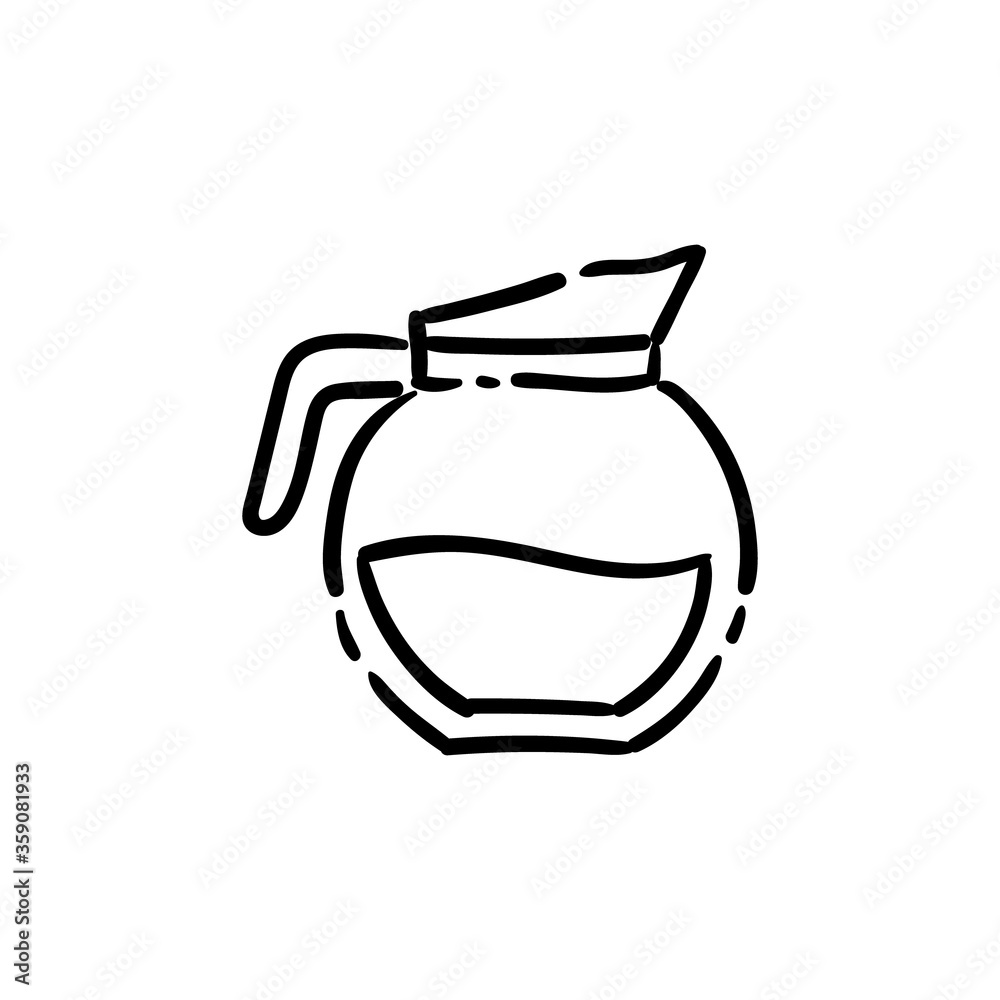 Coffee jar doodle icon. Hand drawn cafeteria symbol. Coffee jar doodle icon. Hand drawn cafeteria symbol.