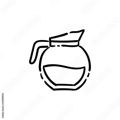 Coffee jar doodle icon. Hand drawn cafeteria symbol.