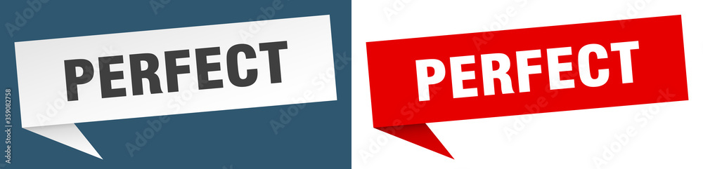 perfect banner. perfect speech bubble label set. perfect sign perfect banner. perfect speech bubble label set. perfect sign