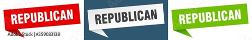 republican banner. republican speech bubble label set. republican sign