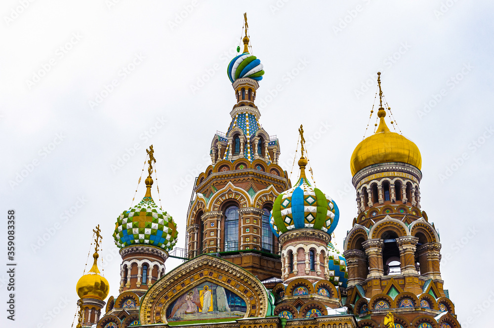 It's Church of the Savior on Spilled Blood (Church on Spilt Blood and the Cathedral of the Resurrection of Christ) is one of the main sights of Saint Petersburg, Russia