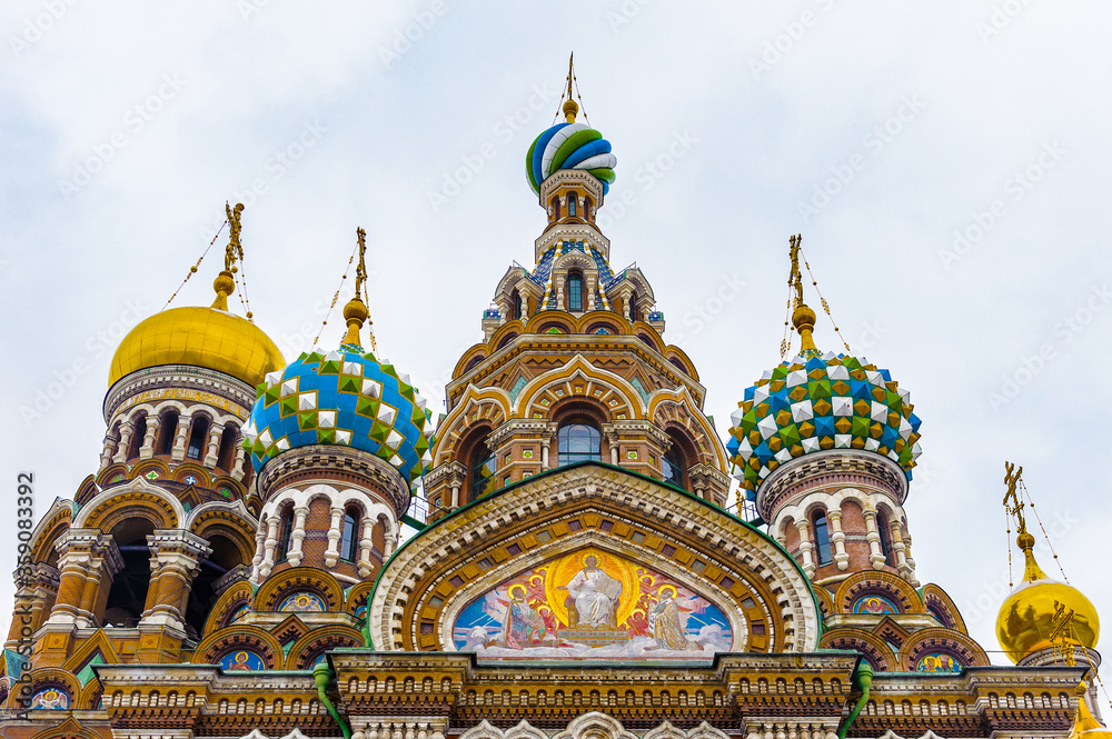 It's Church of the Savior on Spilled Blood (Church on Spilt Blood and the Cathedral of the Resurrection of Christ) is one of the main sights of Saint Petersburg, Russia