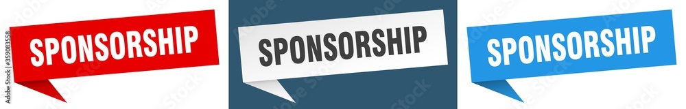 sponsorship banner. sponsorship speech bubble label set. sponsorship sign sponsorship banner. sponsorship speech bubble label set. sponsorship sign