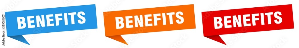 benefits banner. benefits speech bubble label set. benefits sign benefits banner. benefits speech bubble label set. benefits sign