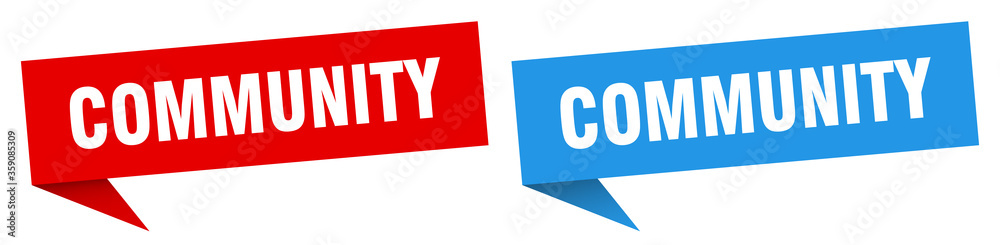 community banner. community speech bubble label set. community sign community banner. community speech bubble label set. community sign
