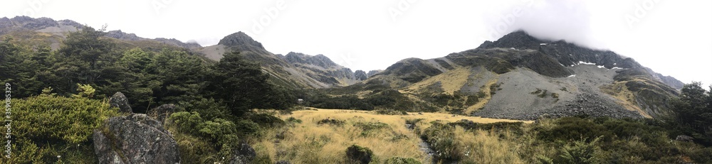 panorama view of waiau pass