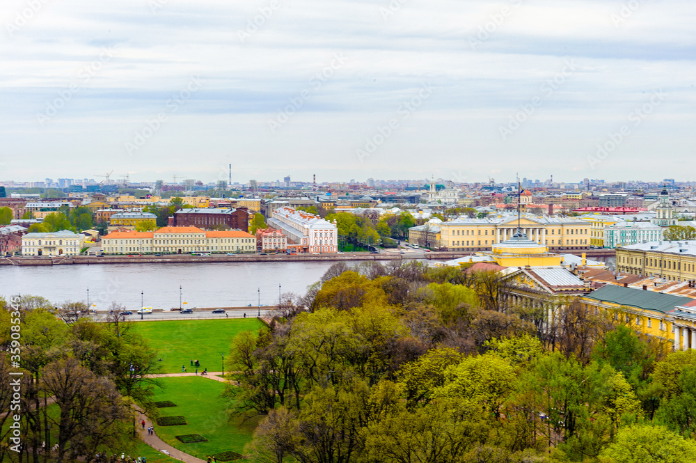 View from above over Saint Petersburg, Russia