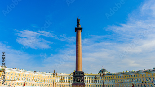 Alexander Column in the middle of the Palace square in St. Petersburg, Russia © Anton Ivanov Photo