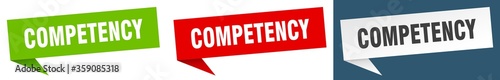 competency banner. competency speech bubble label set. competency sign