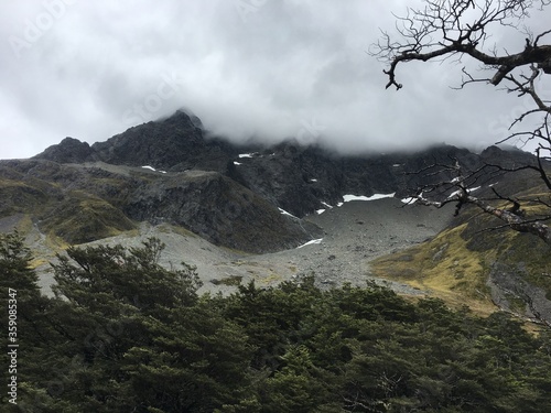 alpine mountain and cloud