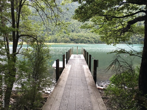 wood deck of nelson lake