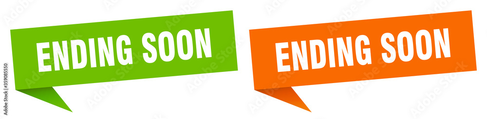 ending soon banner. ending soon speech bubble label set. ending soon sign ending soon banner. ending soon speech bubble label set. ending soon sign
