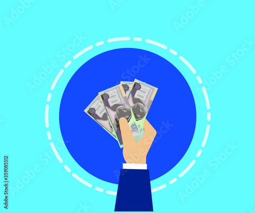 Businessman hand with money