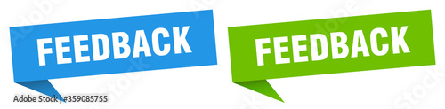 feedback banner. feedback speech bubble label set. feedback sign