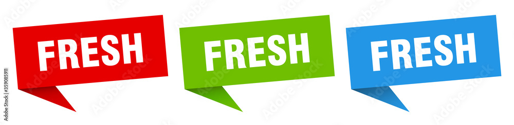 fresh banner. fresh speech bubble label set. fresh sign fresh banner. fresh speech bubble label set. fresh sign