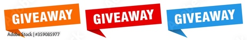 giveaway banner. giveaway speech bubble label set. giveaway sign