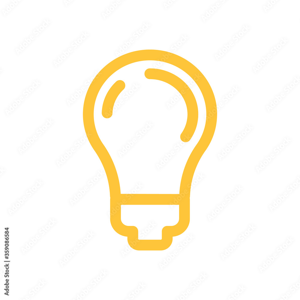 Light bulb icon, symbol of idea. Linear vector pictogram. Light bulb icon, symbol of idea. Linear vector pictogram.