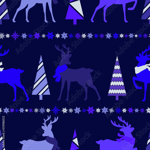 Merry Christmas seamless pattern. Wrapping paper. Vector illustration.