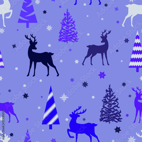 Merry Christmas seamless pattern. Wrapping paper. Vector illustration. © Iryna