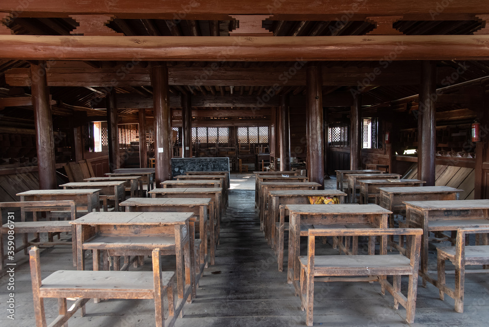 February 2019. The mosque of a rural village in Yunnan, southern China.