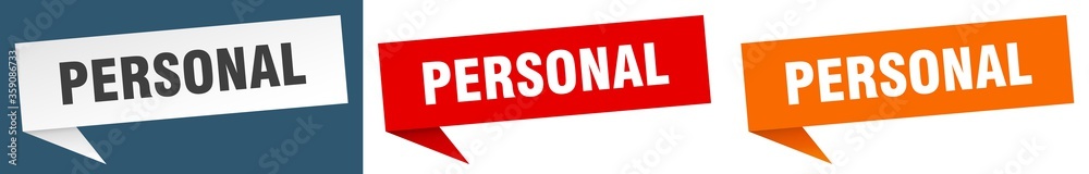 personal banner. personal speech bubble label set. personal sign personal banner. personal speech bubble label set. personal sign