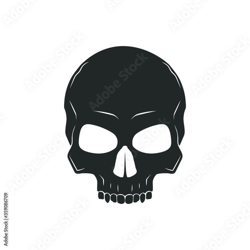 Human skull isolated on white. Vector illustration.