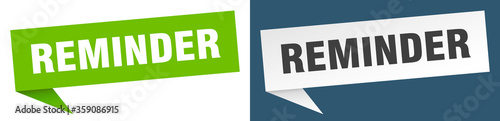 reminder banner. reminder speech bubble label set. reminder sign