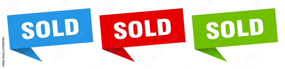 sold banner. sold speech bubble label set. sold sign sold banner. sold speech bubble label set. sold sign