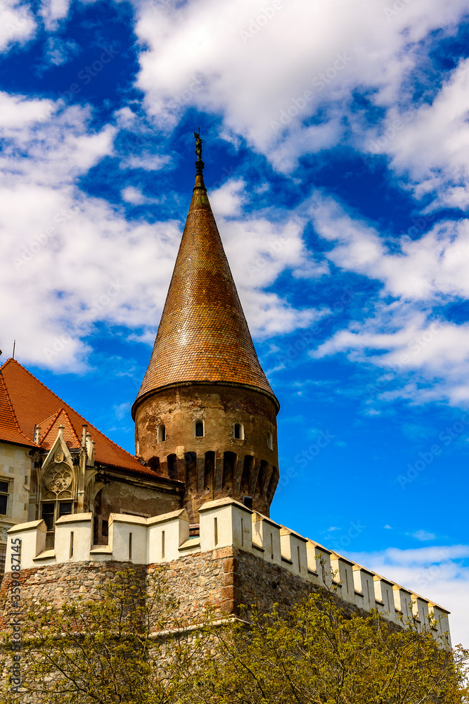 Corvin Castle, a Gothic-Renaissance castle in Hunedoara, Romania. One of the largest castles in Europe