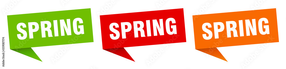 spring banner. spring speech bubble label set. spring sign spring banner. spring speech bubble label set. spring sign