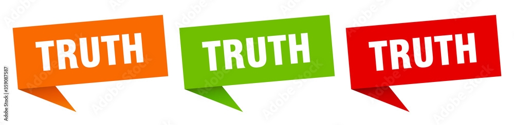 truth banner. truth speech bubble label set. truth sign truth banner. truth speech bubble label set. truth sign