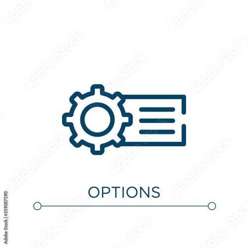 Options icon. Linear vector illustration. Outline options icon vector. Thin line symbol for use on web and mobile apps, logo, print media.