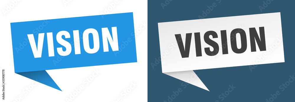 vision banner. vision speech bubble label set. vision sign vision banner. vision speech bubble label set. vision sign
