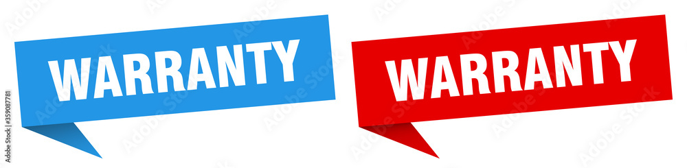 warranty banner. warranty speech bubble label set. warranty sign warranty banner. warranty speech bubble label set. warranty sign