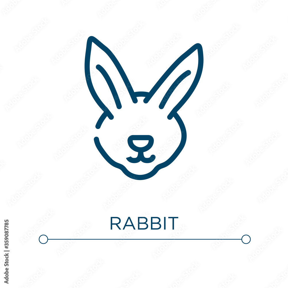 Rabbit icon. Linear vector illustration. Outline rabbit icon vector. Thin line symbol for use on web and mobile apps, logo, print media.