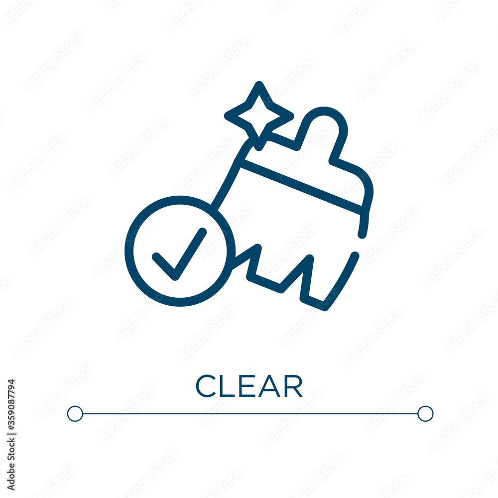 Clear icon. Linear vector illustration. Outline clear icon vector. Thin line symbol for use on web and mobile apps, logo, print media.