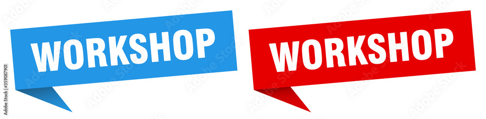 workshop banner. workshop speech bubble label set. workshop sign workshop banner. workshop speech bubble label set. workshop sign