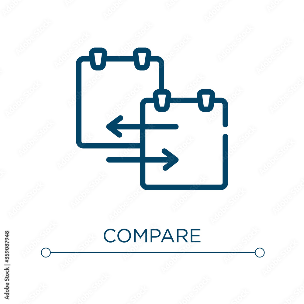 Compare icon. Linear vector illustration. Outline compare icon vector