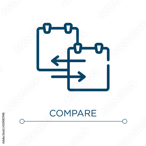 Compare icon. Linear vector illustration. Outline compare icon vector. Thin line symbol for use on web and mobile apps, logo, print media.