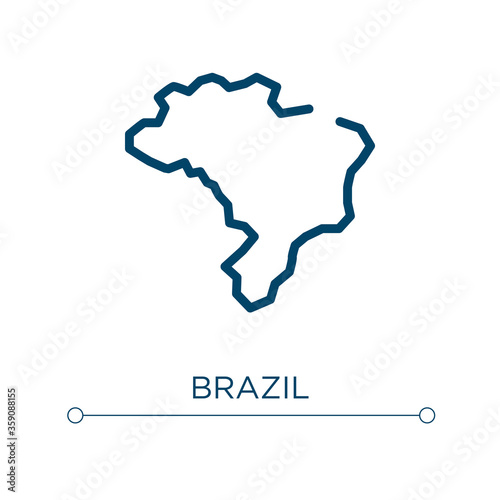 Brazil icon. Linear vector illustration. Outline brazil icon vector. Thin line symbol for use on web and mobile apps, logo, print media.