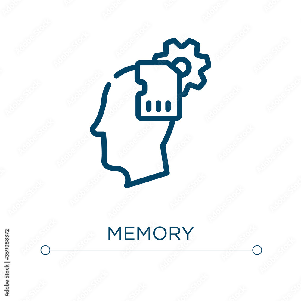 Memory icon. Linear vector illustration. Outline memory icon vector. Thin line symbol for use on web and mobile apps, logo, print media.