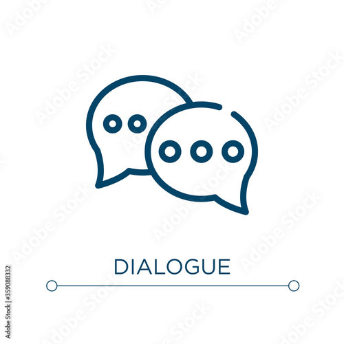 Dialogue icon. Linear vector illustration. Outline dialogue icon vector. Thin line symbol for use on web and mobile apps, logo, print media.
