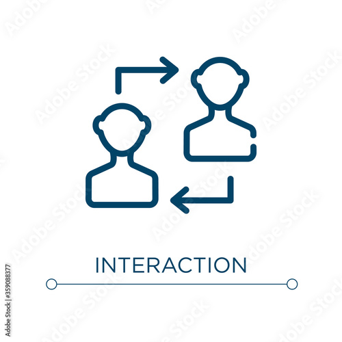 Interaction icon. Linear vector illustration. Outline interaction icon vector. Thin line symbol for use on web and mobile apps, logo, print media.