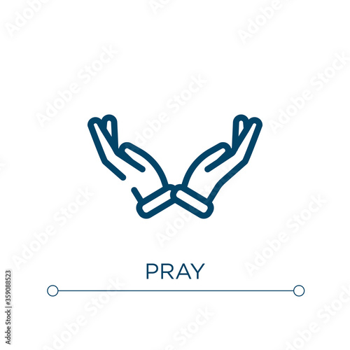 Pray icon. Linear vector illustration. Outline pray icon vector. Thin line symbol for use on web and mobile apps, logo, print media.