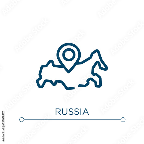 Russia icon. Linear vector illustration. Outline russia icon vector. Thin line symbol for use on web and mobile apps, logo, print media.