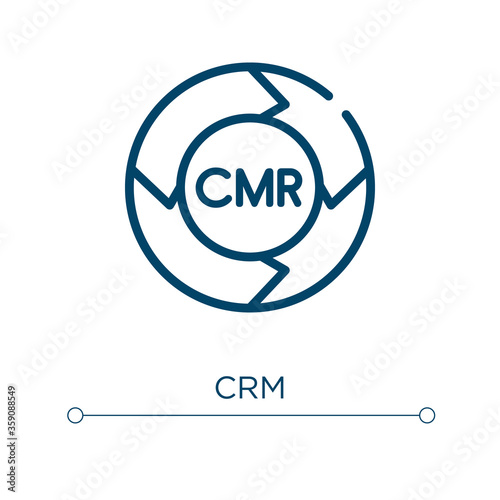 Crm icon. Linear vector illustration. Outline crm icon vector. Thin line symbol for use on web and mobile apps, logo, print media.