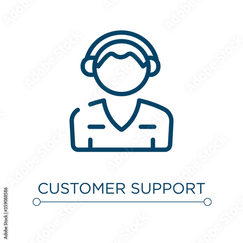 Customer support icon. Linear vector illustration. Outline customer support icon vector. Thin line symbol for use on web and mobile apps, logo, print media.